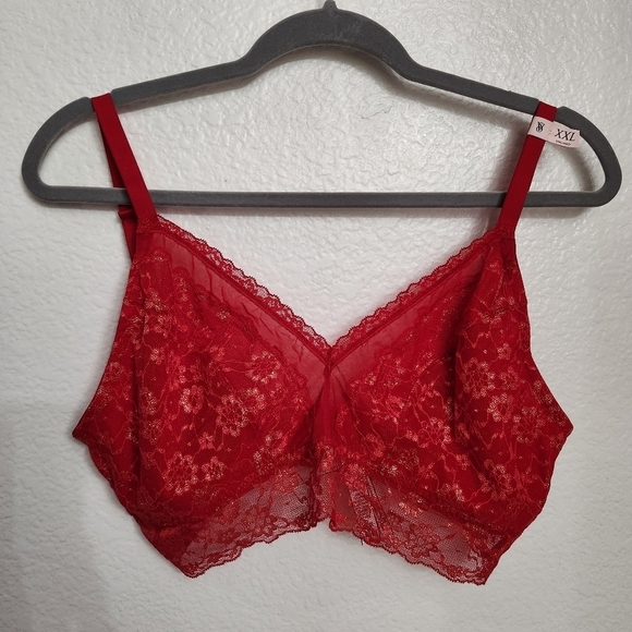 Victoria's Secret Posey Lace Curvy Bralette Size XXL Red - Picture 2 of 14